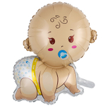 Шар Фольгированный Малыш мальчик ползающий (Бежевый)