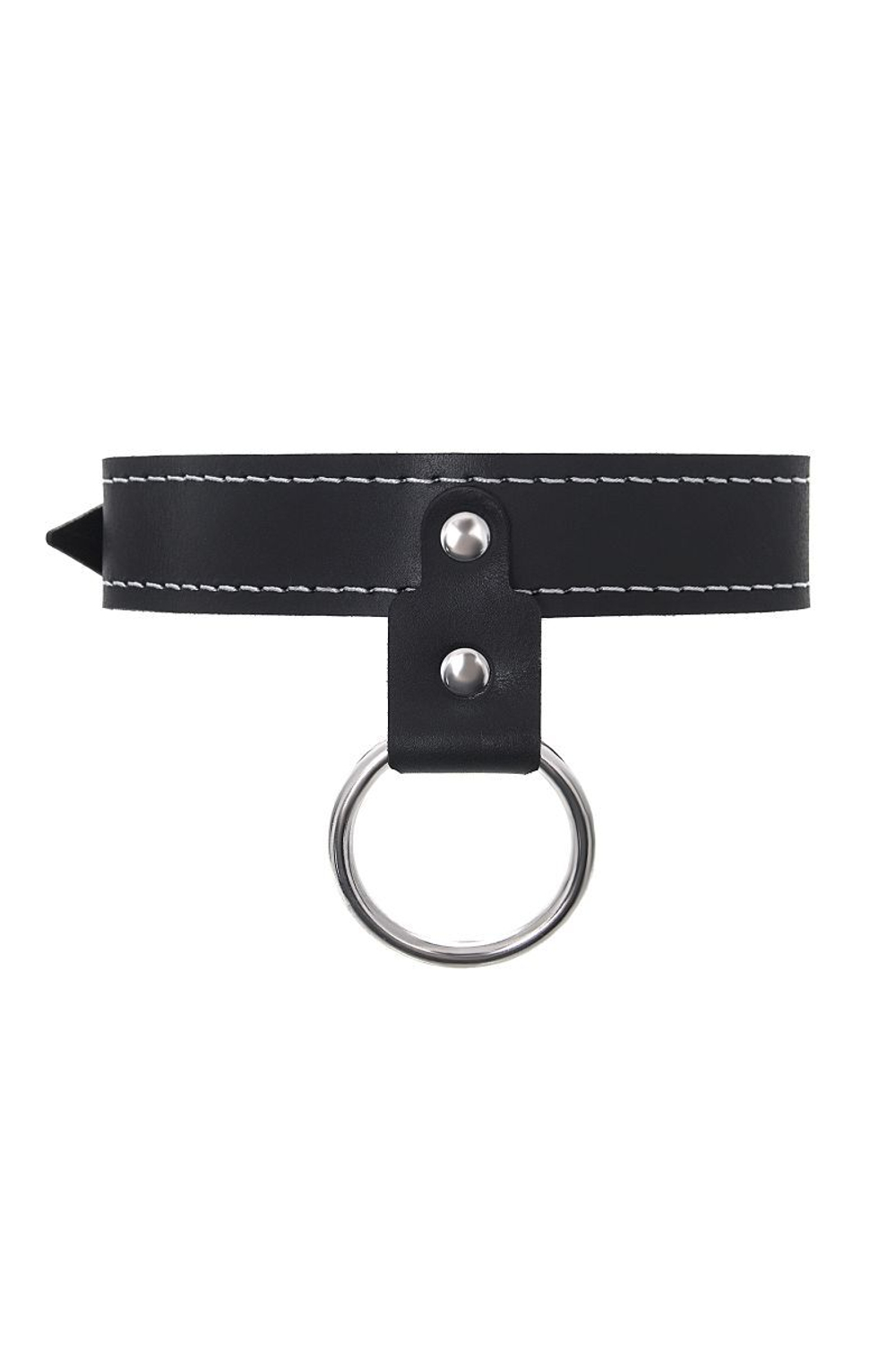 Черный однослойный узкий ошейник с поводком (Цвет: черный)