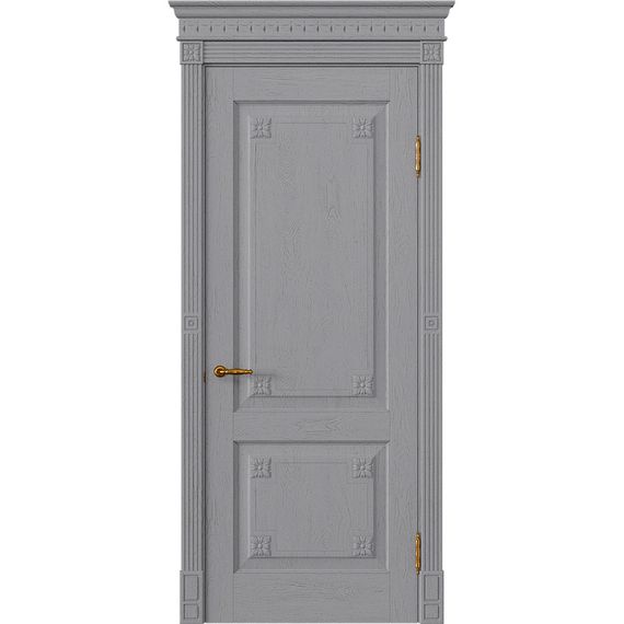 Межкомнатная дверь массив дуба Viporte Флоренция серый жемчуг глухая