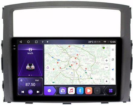 Магнитола Mitsubishi Pajero 4 2006-2022 - Carmedia OL-9566 QLed+2K, Android 12, ТОП процессор, CarPlay, SIM-слот