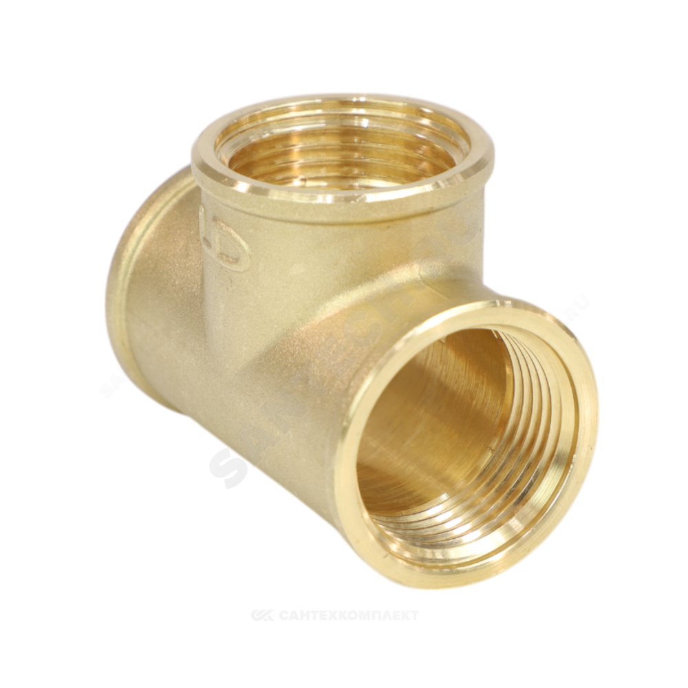 Тройник латунь Ду 40 (1 1/2") ВР LD LD.65.514.40