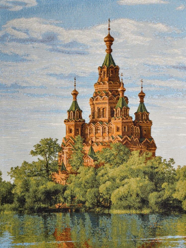 Гобеленовая картина &quot;D. СОБОР СВ. ПЕТРА И ПАВЛА&quot; в багетной раме, Россия.