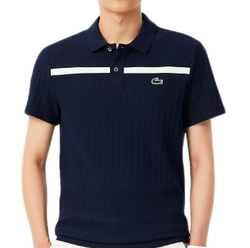 Теннисное поло Lacoste Ultra Dry Badge Accent Tennis Heritage - navy blue/white