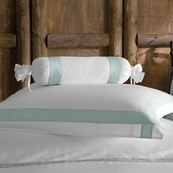 Постельное белье BANDA NAKISLI бело-бирюзовый  deluxe TIVOLYO HOME Турция