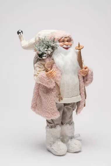 Дед Мороз Дворцовый в розовой шубке 45 см., ЕлкиТорг (ZS-S-21835-18)