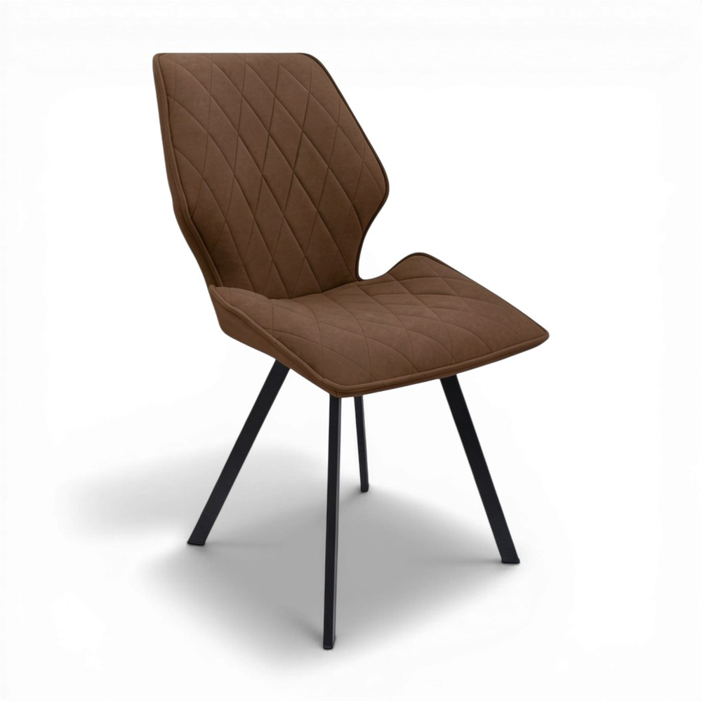 Стул "Раф" (арт. 342), велюр Бренди В29 коричневый, ножки черные.