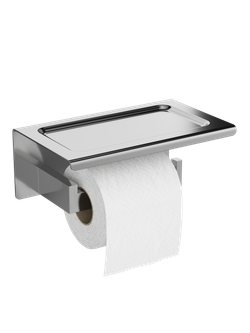 Держатель для туалетной бумаги STWORKI Готланд S13345CR настенный, глянцевый хром, с полкой