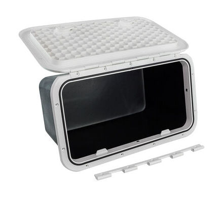 Ящик врезной с крышкой, белый, 357х606х320 мм