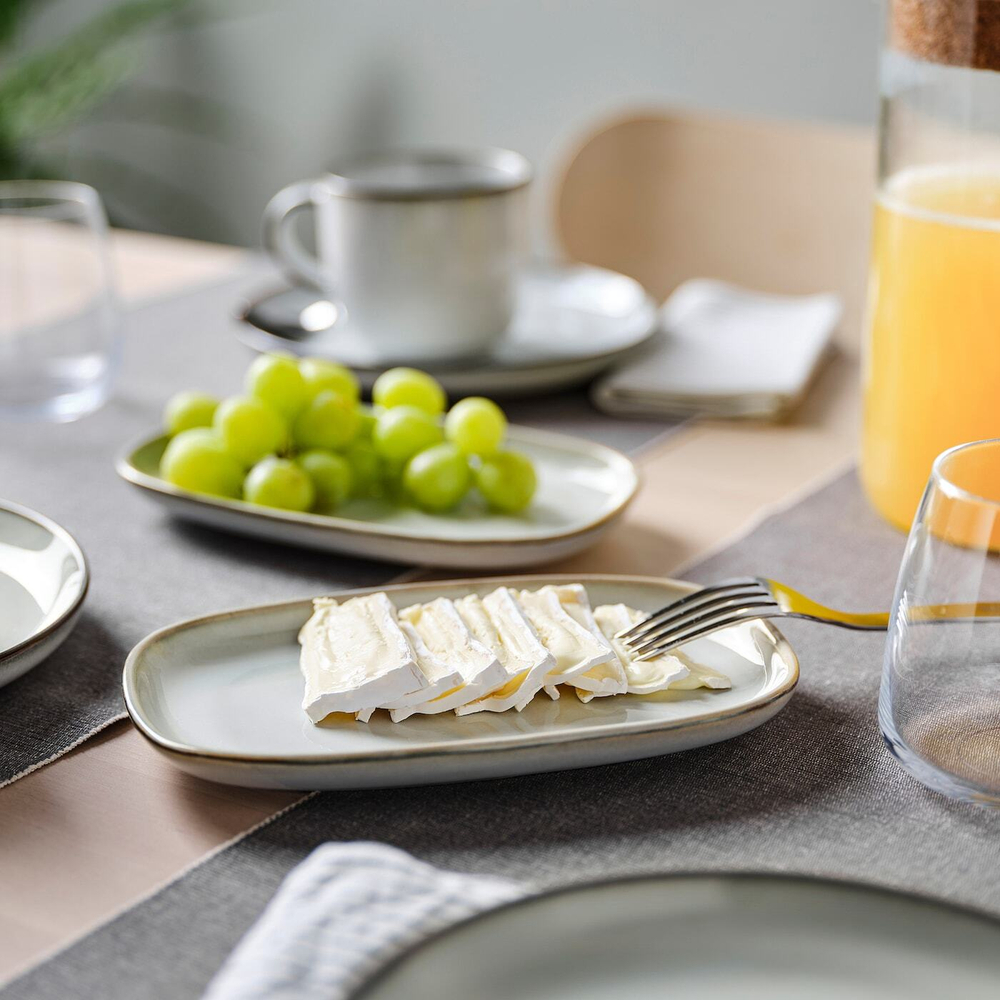 IKEA GLADELIG  (ИКЕА ГЛАДЕЛИГ)  -  Тарелка, серая, 20x13 см