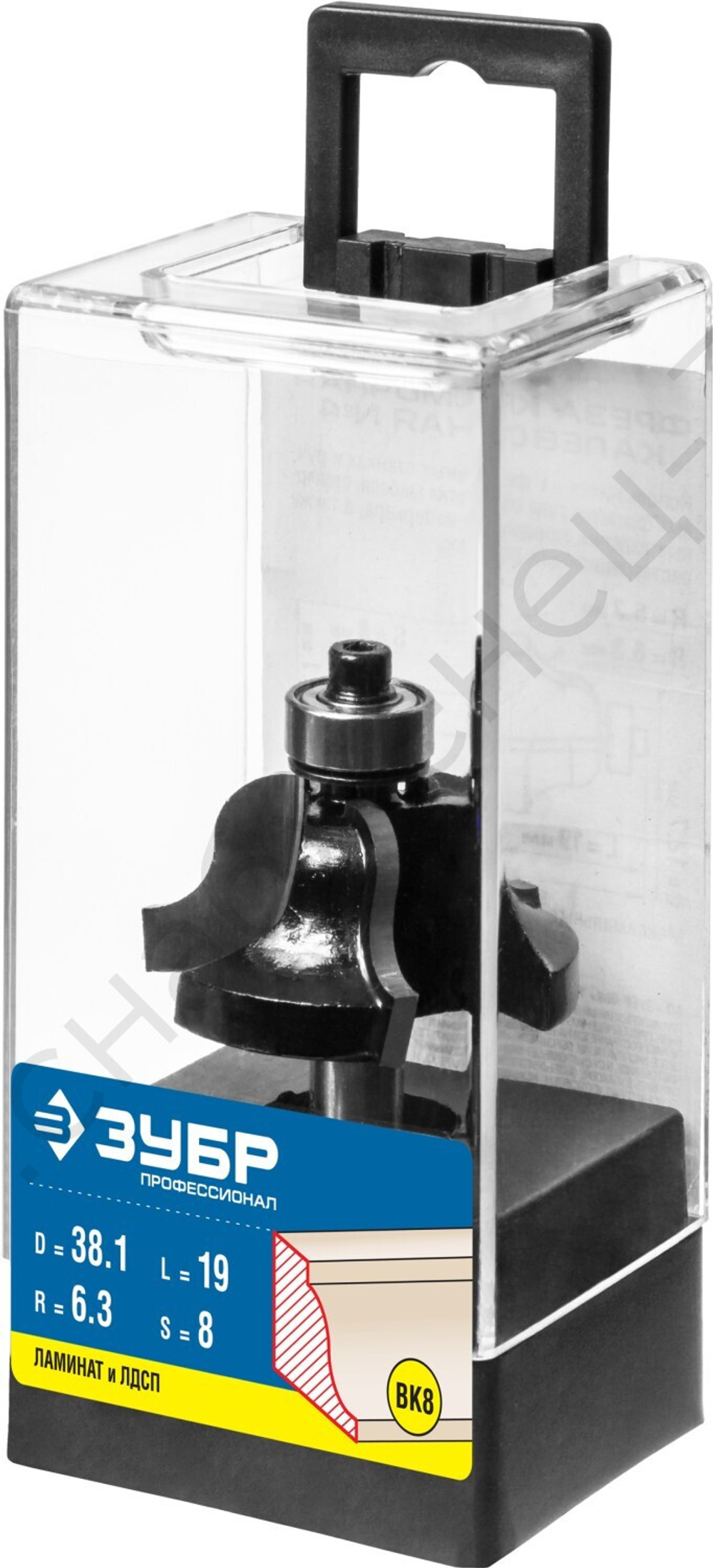 ЗУБР 38.1x19мм, радиус 6.3мм, фреза кромочная калевочная №4