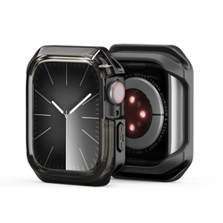 Чехол-бампер прозрачный с черными вставками от Dux Ducis для часов Apple Watch 45мм на модели 7, 8 и 9 серии, серия Tamo Series Case