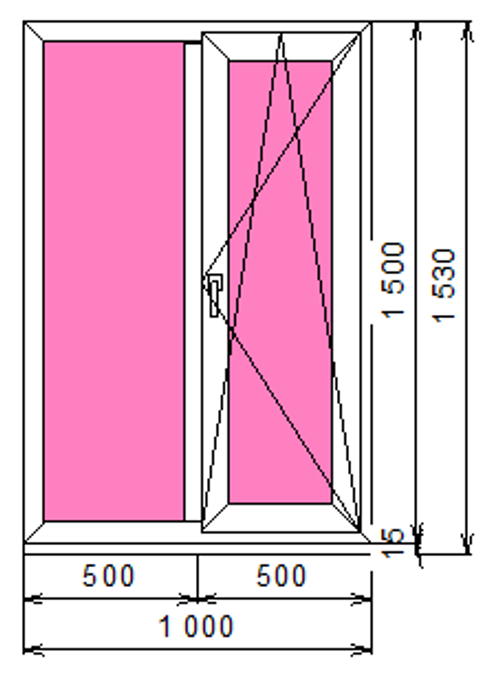 Пластиковое окно 1500 х 1000 ТермА Эко