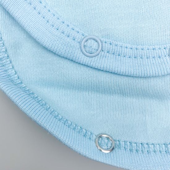 Боди хлопковое Basic с длинным рукавом Голубое