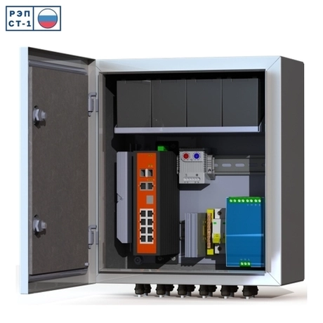 Коммутационный термошкаф Mastermann 8 УТП 8К ГЗ АКБ 7А