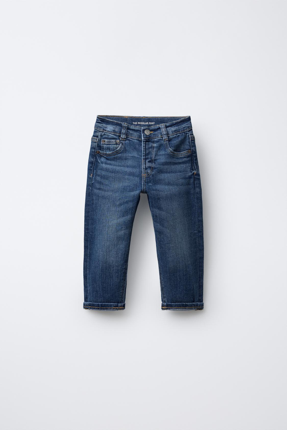 ZARA ДЖИНСЫ ПРЯМОГО КРОЯ, ВЫЦВЕТШИЙ СИНИЙ