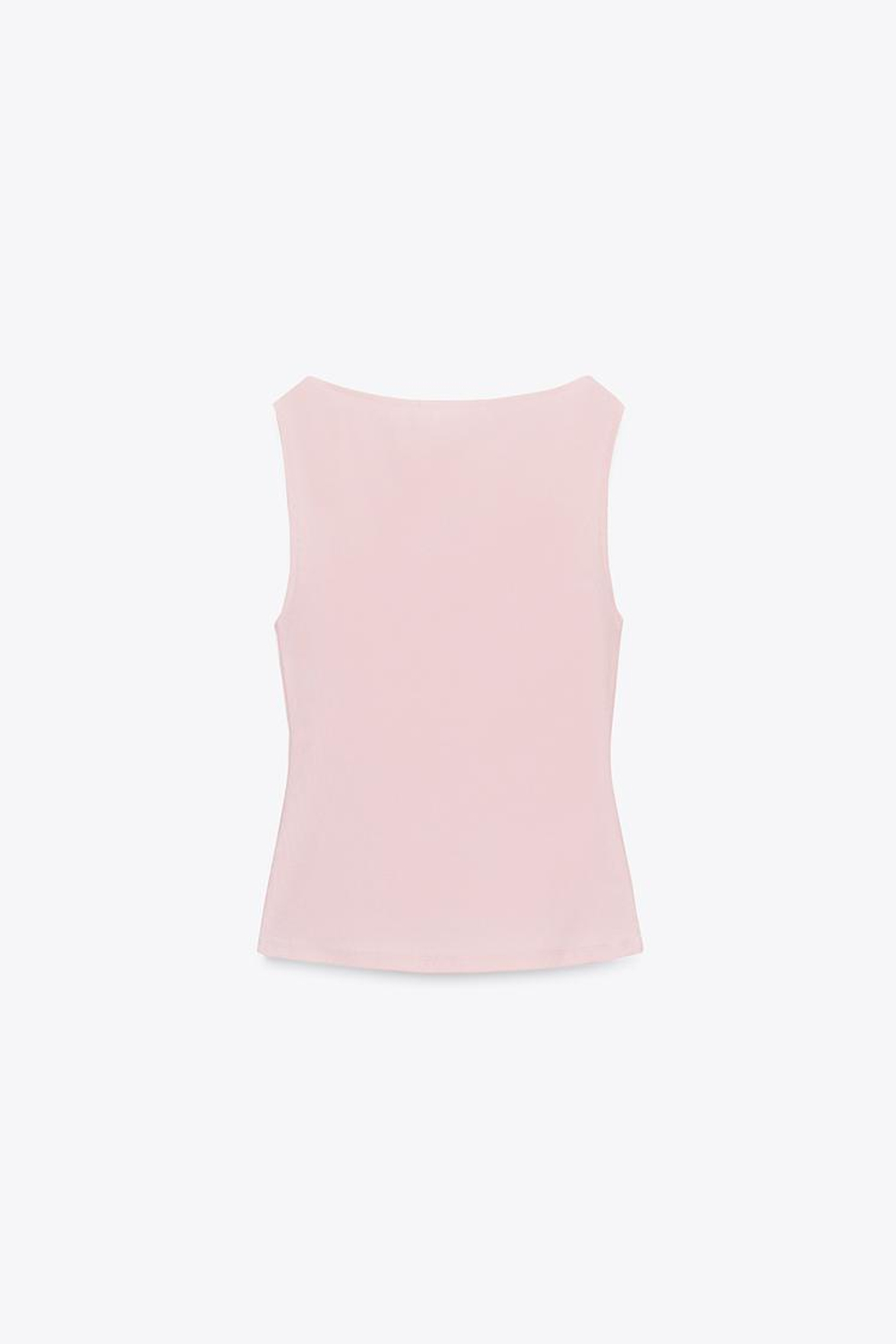 ZARA ТОП С ЦВЕТКОМ БЕЗ РУКАВОВ, РОЗОВЫЙ