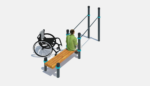 Брусья в подъем со скамьей