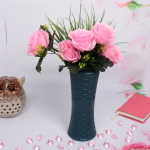 Ваза из пластика «Marlen-Эвелин» 1,4л 22,5*9см цвет синий