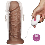 Коричневый вибратор-гигант 10.5 Realistic Chubby Vibrating Dildo - 26,6 см. (Цвет: коричневый)