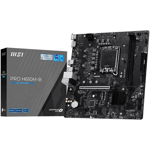 Материнская плата MSI PRO H610M-B (LGA1700/H610/2xDDR5/1xPCI-Ex16/M.2/SB7.1/GLAN/DisplayPort/HDMI/mATX)