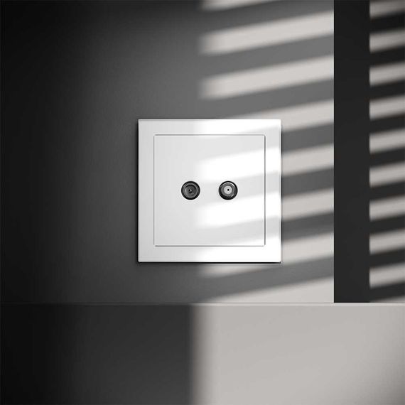 Розетка телевизионнная встраиваемая Voltum S70 оконечная TV+SAT, (белый матовый) VLS060402