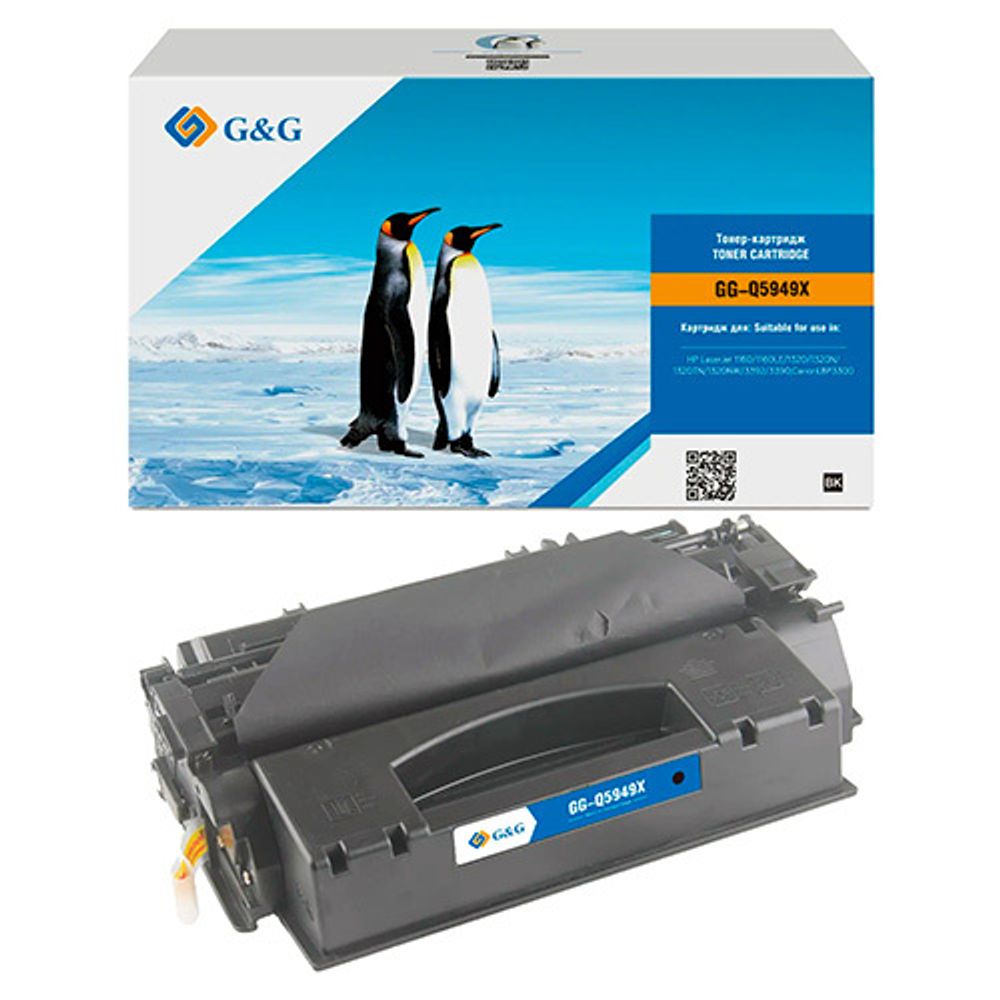 Картридж G&amp;G, аналог HP Q5949X/Q7553X/ Canon 108H/708H/715H/508II/515II/308H/315H 7k с чипом