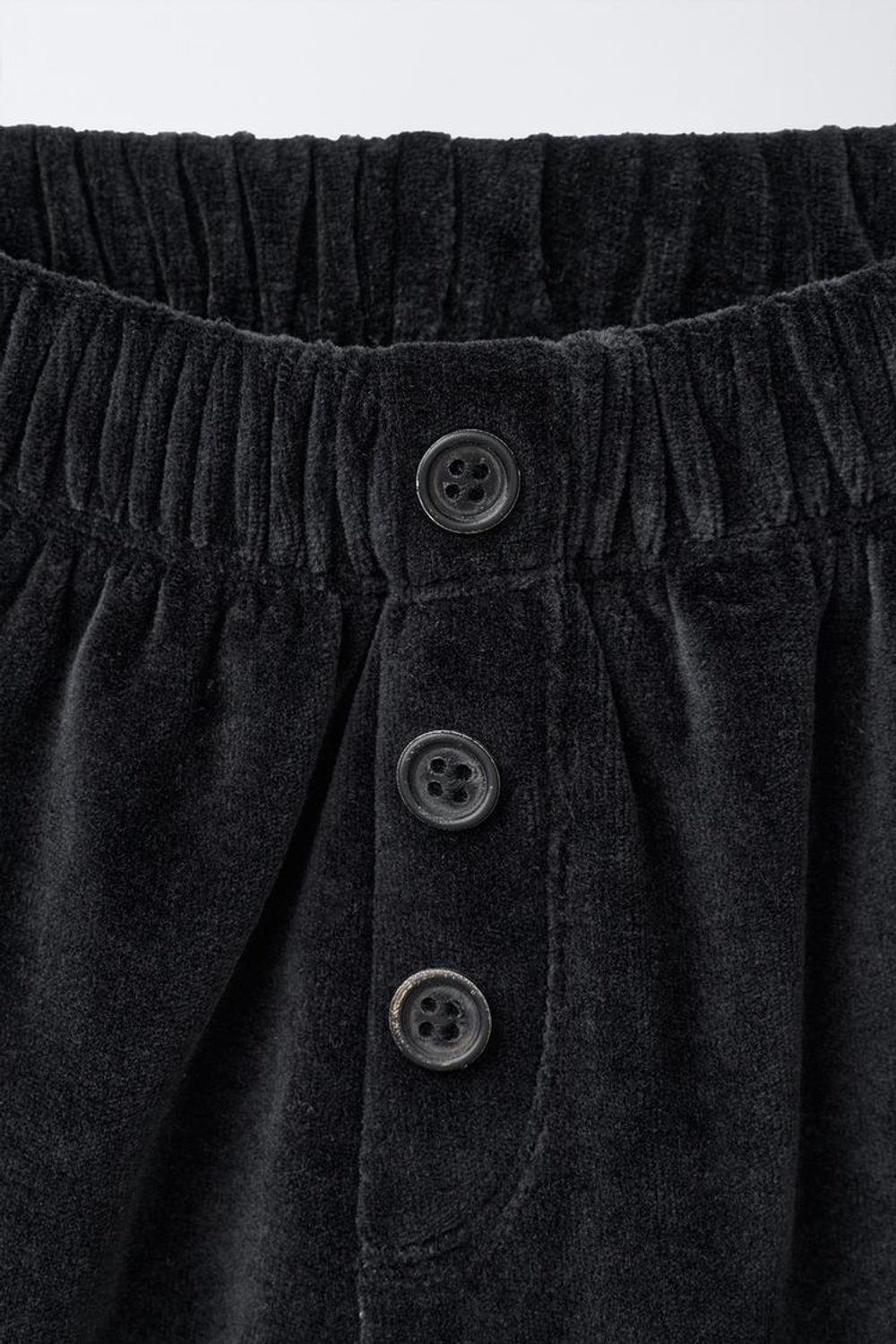 ZARA БРЮКИ BAGGY ИЗ ВЕЛЬВЕТА, ЧЕРНЫЙ