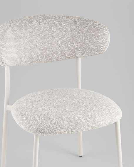 Стул обеденный Ayla серый белые ножки