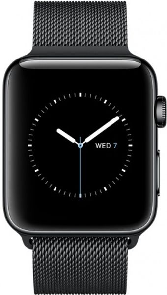 Apple Watch Series 2 42mm Space Black Stainless Steel Case with Space Black Milanese Loop