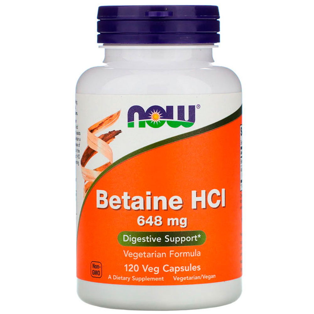 NOW Betaine HCL 648 мг. (120 капс.)
