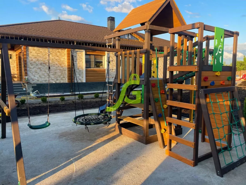 Детская площадка Спорт 2 с качелями гнездо 100см