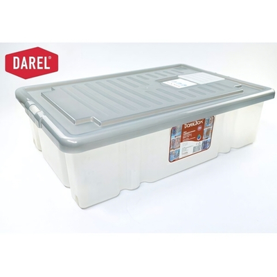 Ящик с крышкой DARELBOX 36л на колесах 605*400*165 серый