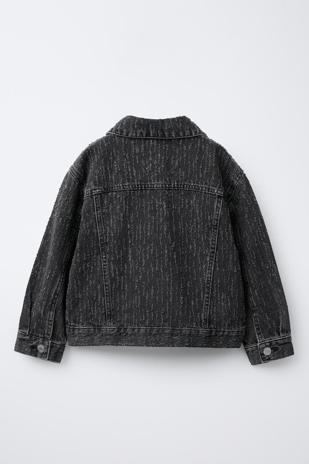 ZARA ДЖИНСОВАЯ КУРТКА С ЭФФЕКТОМ ПОТЕРТОСТИ, ЧЕРНЫЙ