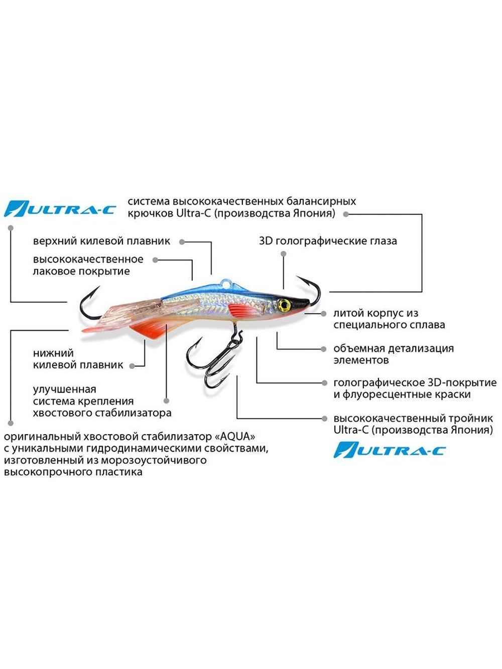 Балансир ASPID NEW-5 56mm цвет 048 (окунь), 1 штука 13 г.