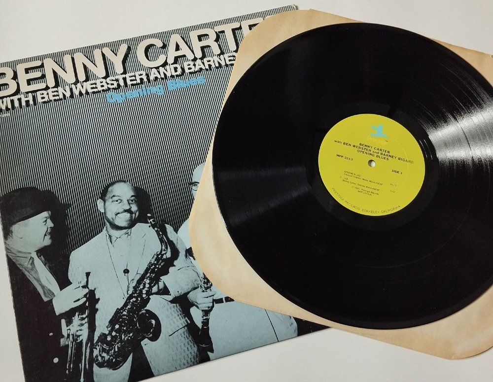 Винтажная виниловая пластинка LP Benny Carter With Ben Webster and Barney Bigard Opening Blues (USA 1981)