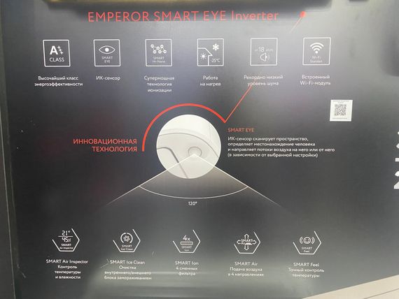 Инверторная сплит-система FUNAI EMPEROR SMART EYE FULL DC Inverter 2024 RACI-EM25HP.D04 (комплект) — (2)