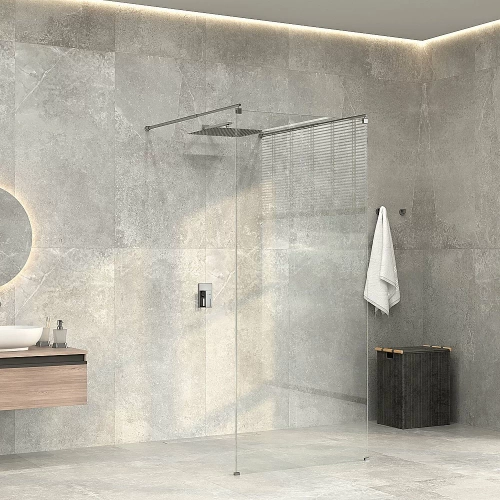 Душевое ограждение WasserKRAFT Vechte 60W39 90 фиксатор серебристый/стекло прозрачное