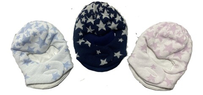 Шлем зимний детский со звездами, размеры 38,40,42,44