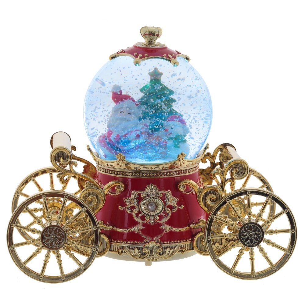 GAEM Фигурка декор "Дед Мороз" в стекл шаре (муз, подсвет, вьюга, 3xAAA н/п), D10 см, L22 W11 H19 см