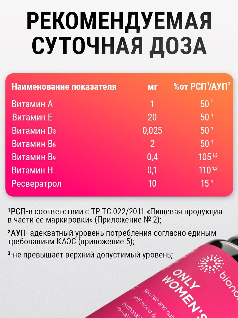 Витамины для женщин Only Women's 1020 mg