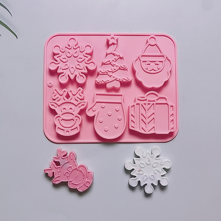 Форма силиконовая «Новогодний набор № 2» 6 ячеек