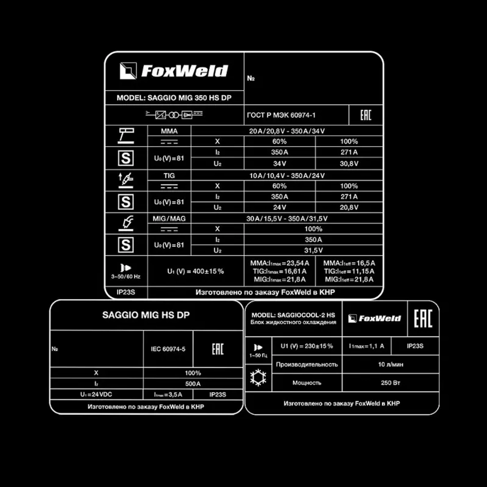 FoxWeld SAGGIO MIG 350 HS DP сварочный полуавтомат 9833