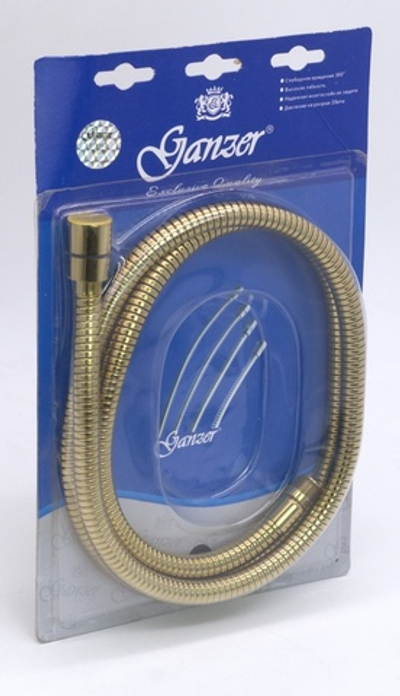 81150-E Шланг для выд. лейки 150см 3/8 нар (ЗОЛОТО) GANZER (50/1шт)