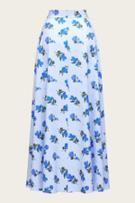 Голубая юбка-макси с цветочным принтом "Фелиция"
