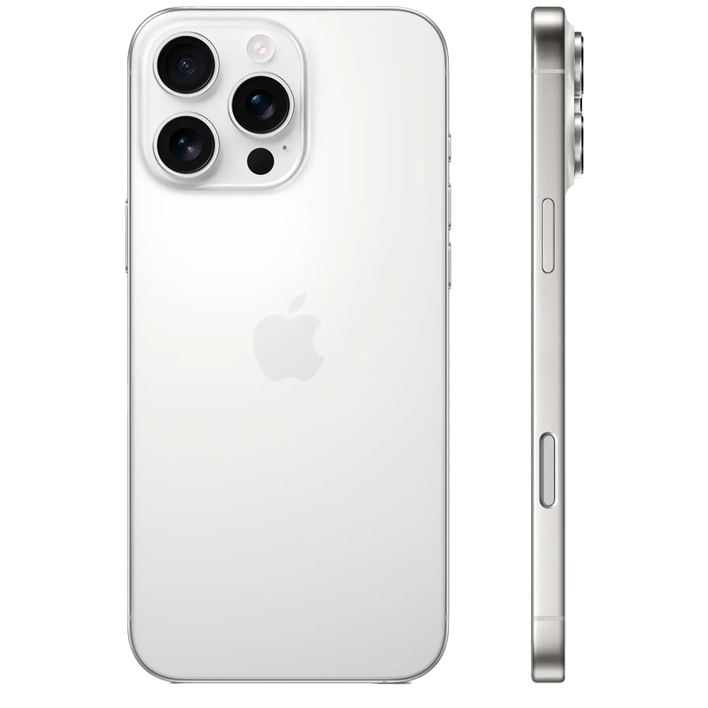 Смартфон Apple iPhone 16 Pro Max 256GB, Nano-SIM + eSIM, White Titanium (Титановый белый)