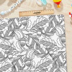 Ткань ниагара дубовые силуэты и желуди