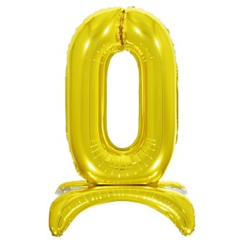 Цифра фольга №0 Золото воздух 81см