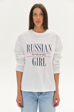 Лонгслив RUSSIAN GIRL | Молочный