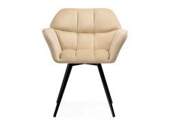 Кресло Ямес крутящееся бежевый / черный глянец