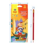 Карандаши цветные пластиковые стираемые Мульти-Пульти "Енот в Венеции", 12цв., с ласт., заточ., картон